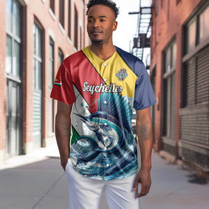 Personalised Afro Seychelles Baseball Jersey Sailfish With Coat Of Arms