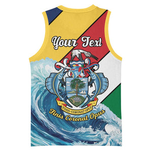 Personalised Afro Seychelles Basketball Jersey Sailfish With Coat Of Arms LT15