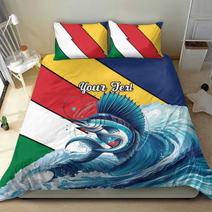 Personalised Afro Seychelles Bedding Set Sailfish With Coat Of Arms