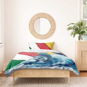 Personalised Afro Seychelles Bedding Set Sailfish With Coat Of Arms