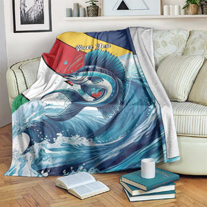 Personalised Afro Seychelles Blanket Sailfish With Coat Of Arms