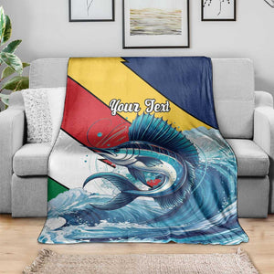 Personalised Afro Seychelles Blanket Sailfish With Coat Of Arms