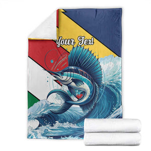 Personalised Afro Seychelles Blanket Sailfish With Coat Of Arms