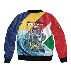 Personalised Afro Seychelles Bomber Jacket Sailfish With Coat Of Arms