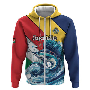 Personalised Afro Seychelles Hoodie Sailfish With Coat Of Arms