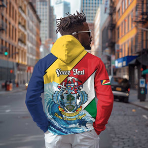 Personalised Afro Seychelles Hoodie Sailfish With Coat Of Arms