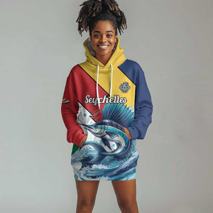 Personalised Afro Seychelles Hoodie Dress Sailfish With Coat Of Arms