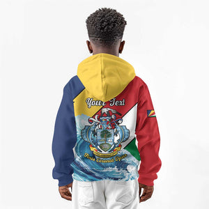 Personalised Afro Seychelles Kid Hoodie Sailfish With Coat Of Arms