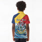 Personalised Afro Seychelles Kid Polo Shirt Sailfish With Coat Of Arms