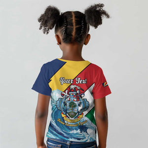 Personalised Afro Seychelles Kid T shirt Sailfish With Coat Of Arms