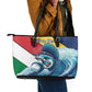 Personalised Afro Seychelles Leather Tote Bag Sailfish With Coat Of Arms