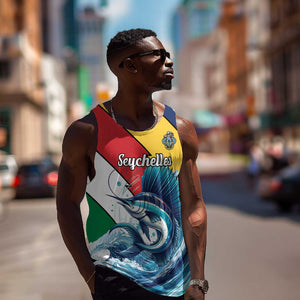 Personalised Afro Seychelles Men Tank Top Sailfish With Coat Of Arms