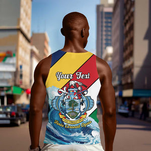 Personalised Afro Seychelles Men Tank Top Sailfish With Coat Of Arms