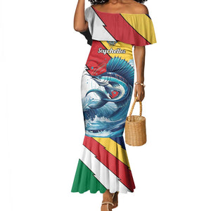 Personalised Afro Seychelles Mermaid Dress Sailfish With Coat Of Arms