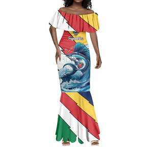 Personalised Afro Seychelles Mermaid Dress Sailfish With Coat Of Arms