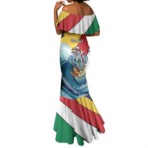 Personalised Afro Seychelles Mermaid Dress Sailfish With Coat Of Arms