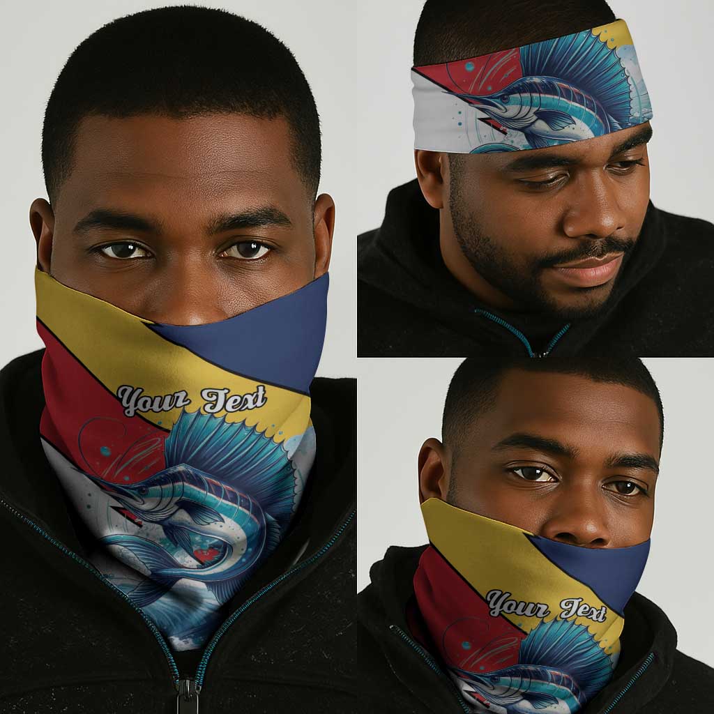 Personalised Afro Seychelles Neck Gaiter Sailfish Coat Of Arms LT15