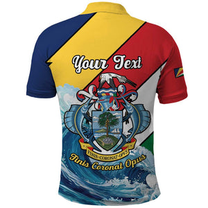 Personalised Afro Seychelles Polo Shirt Sailfish With Coat Of Arms