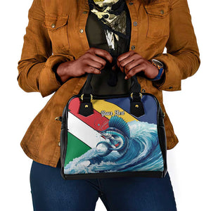 Personalised Afro Seychelles Shoulder Handbag Sailfish With Coat Of Arms