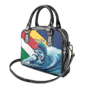 Personalised Afro Seychelles Shoulder Handbag Sailfish With Coat Of Arms