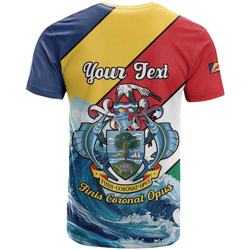 Personalised Afro Seychelles T shirt Sailfish With Coat Of Arms