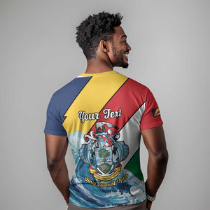 Personalised Afro Seychelles T shirt Sailfish With Coat Of Arms