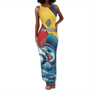 Personalised Afro Seychelles Tank Maxi Dress Sailfish With Coat Of Arms