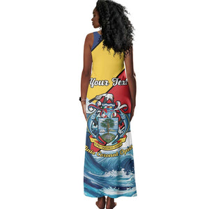 Personalised Afro Seychelles Tank Maxi Dress Sailfish With Coat Of Arms