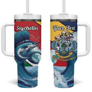 Personalised Afro Seychelles Tumbler With Handle Sailfish With Coat Of Arms