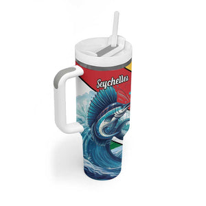 Personalised Afro Seychelles Tumbler With Handle Sailfish With Coat Of Arms