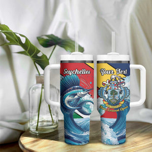 Personalised Afro Seychelles Tumbler With Handle Sailfish With Coat Of Arms