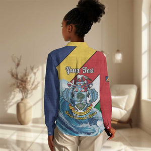 Personalised Afro Seychelles Women Casual Shirt Sailfish With Coat Of Arms