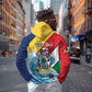 Personalised Afro Seychelles Zip Hoodie Sailfish With Coat Of Arms