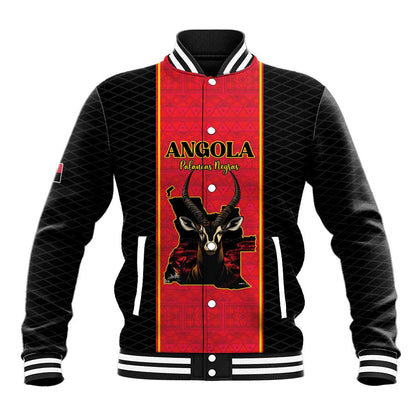 Custom Angola Football Baseball Jacket Come On Palancas Negras - African Pride