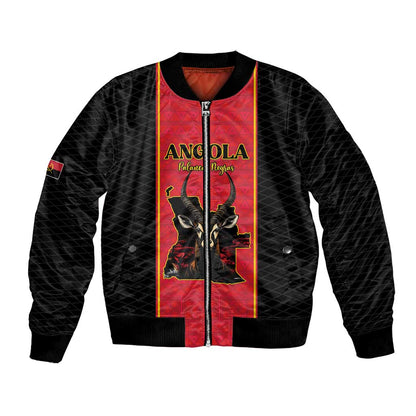 Custom Angola Football Bomber Jacket Come On Palancas Negras - African Pride