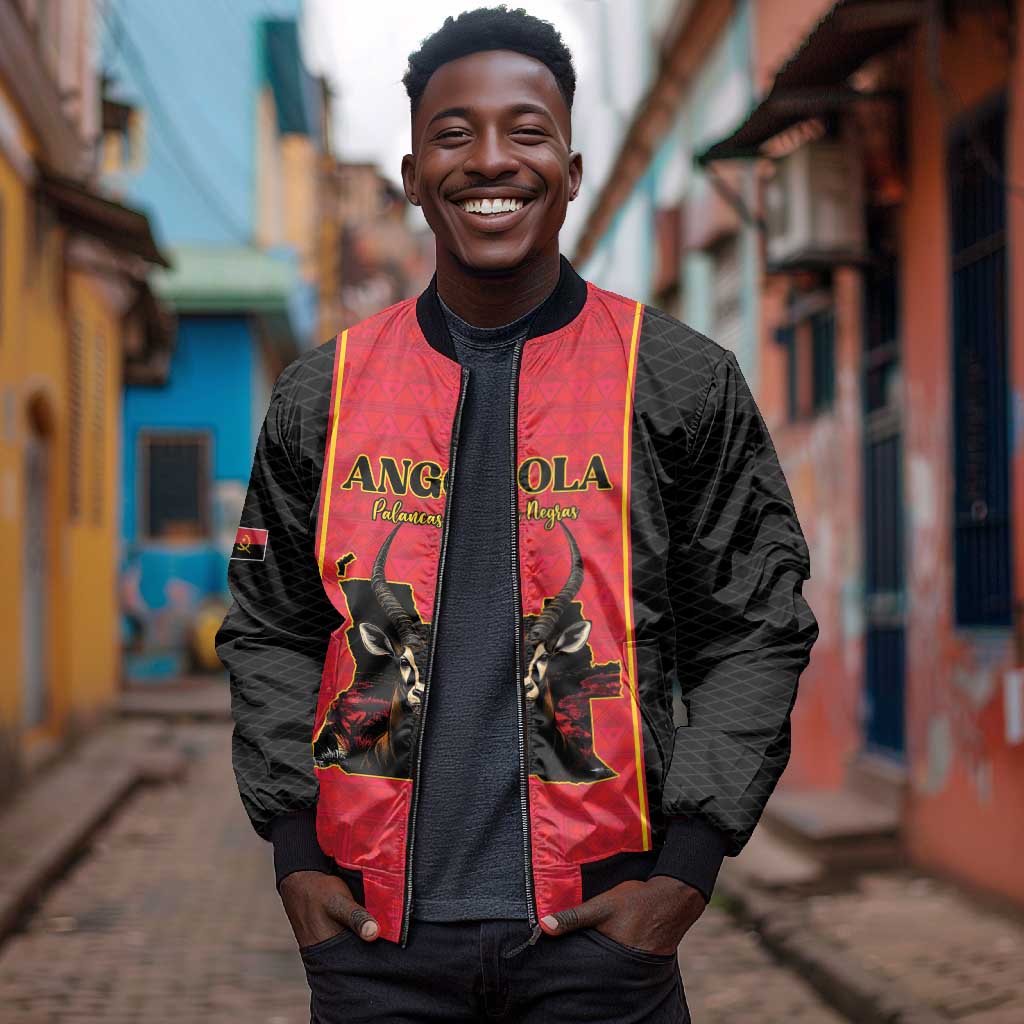 Custom Angola Football Bomber Jacket Come On Palancas Negras - African Pride