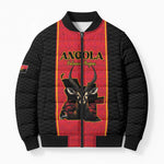 Custom Angola Football Bomber Puffer Jacket Come On Palancas Negras - African Pride