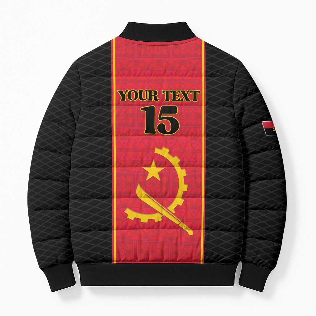 Custom Angola Football Bomber Puffer Jacket Come On Palancas Negras - African Pride