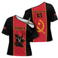 Custom Angola Football Cross Shoulder Shirt Come On Palancas Negras - African Pride
