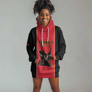 Custom Angola Football Hoodie Dress Come On Palancas Negras - African Pride