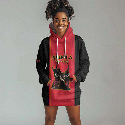 Custom Angola Football Hoodie Dress Come On Palancas Negras - African Pride