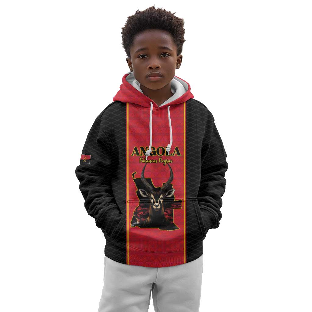 Custom Angola Football Kid Hoodie Come On Palancas Negras - African Pride