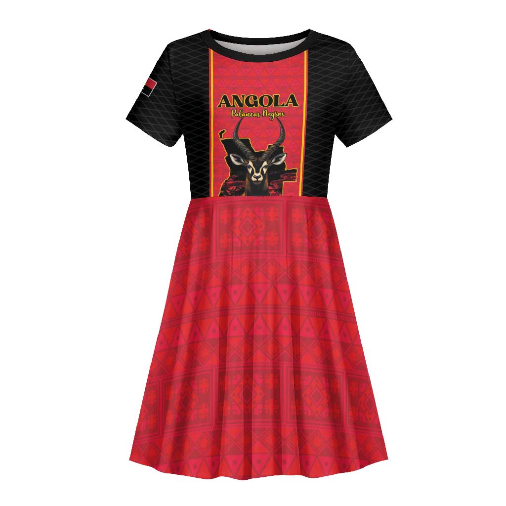 Custom Angola Football Kid Short Sleeve Dress Come On Palancas Negras LT15