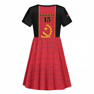 Custom Angola Football Kid Short Sleeve Dress Come On Palancas Negras LT15