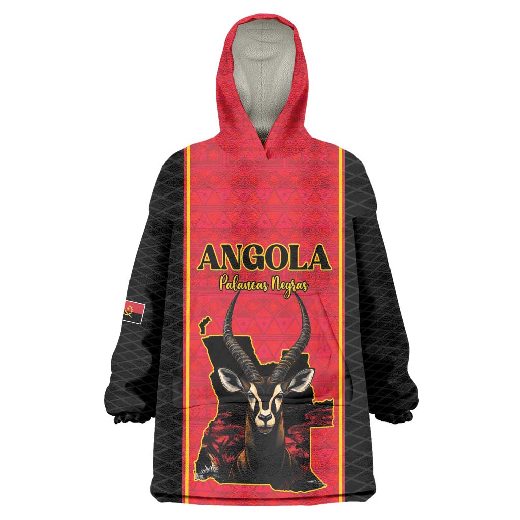 Custom Angola Football Kid Wearable Blanket Hoodie Come On Palancas Negras - African Pride