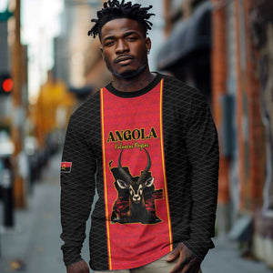 Custom Angola Football Long Sleeve Shirt Come On Palancas Negras - African Pride