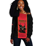 Custom Angola Football Off Shoulder Sweater Come On Palancas Negras - African Pride