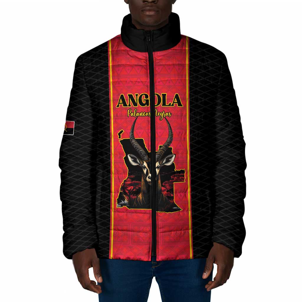 Custom Angola Football Padded Jacket Come On Palancas Negras - African Pride