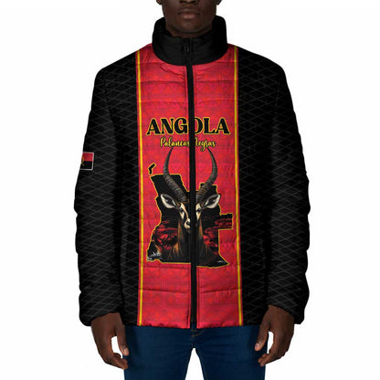 Custom Angola Football Padded Jacket Come On Palancas Negras - African Pride
