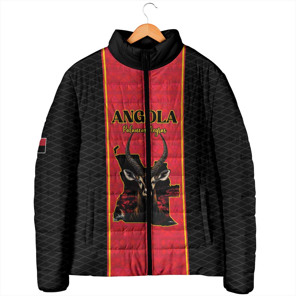 Custom Angola Football Padded Jacket Come On Palancas Negras - African Pride